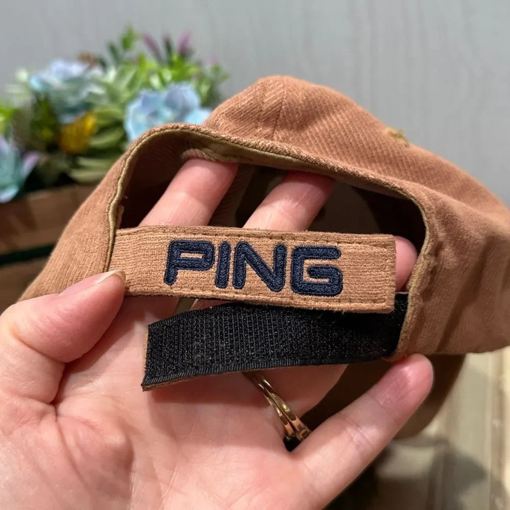 Vintage Ping Golf Corduroy Hook and Loop Adjustable Cap Hat Unisex